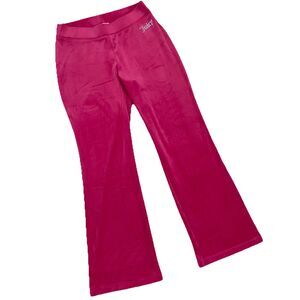 Juicy Couture Velour Lounge Track Pants Hot Pink Size Medium